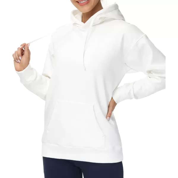 THE GYM PEOPLE Womens Basic Pullover Hoodie Loose fit Ultra Soft Fleece hooded Sweatshirt With PocketsWhite