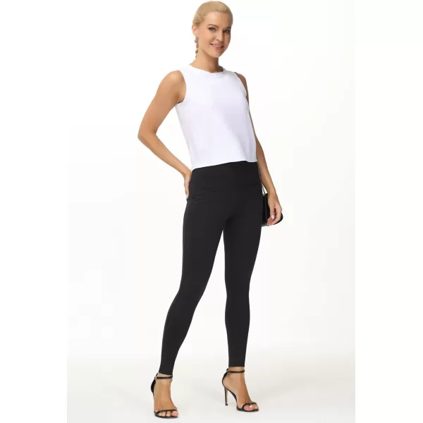 THE GYM PEOPLE Womens Casual Yoga Leggings High Waisted Tummy Control Workout Pants with 4 PocketsBlack