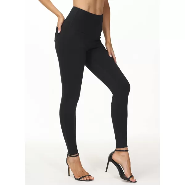 THE GYM PEOPLE Womens Casual Yoga Leggings High Waisted Tummy Control Workout Pants with 4 PocketsBlack