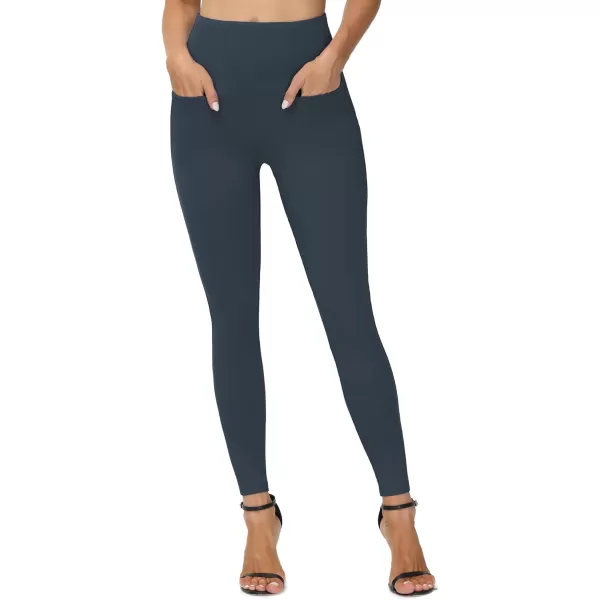THE GYM PEOPLE Womens Casual Yoga Leggings High Waisted Tummy Control Workout Pants with 4 PocketsCharcoal Grey