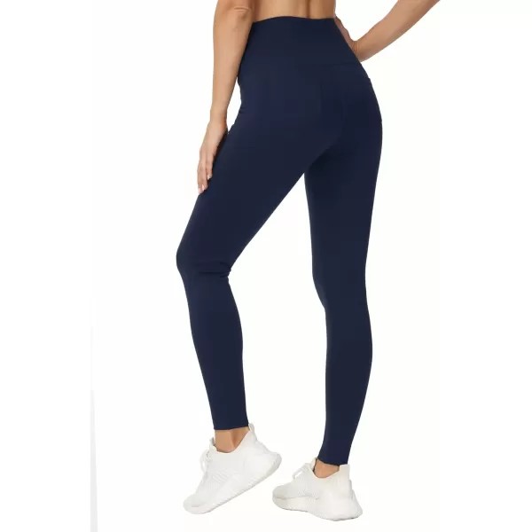 THE GYM PEOPLE Womens Casual Yoga Leggings High Waisted Tummy Control Workout Pants with 4 PocketsNavy Blue