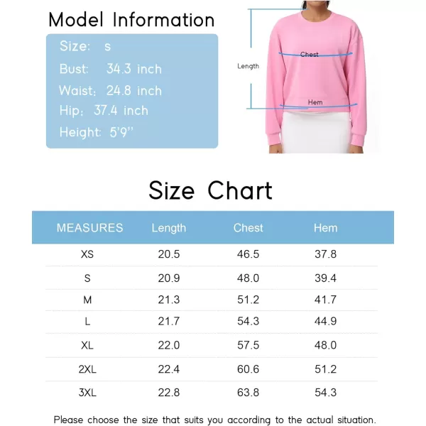 THE GYM PEOPLE Womens Crewneck Cropped Pullover Sweatshirt Cute Basic Long Sleeves Workout TopsPink
