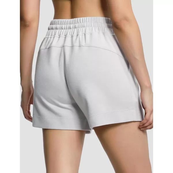 THE GYM PEOPLE Womens Drawstring Sweat Shorts High Waisted Summer Workout Lounge Shorts with PocketsBright Grey