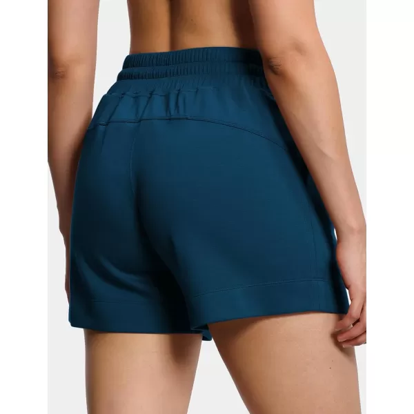 THE GYM PEOPLE Womens Drawstring Sweat Shorts High Waisted Summer Workout Lounge Shorts with PocketsDark Blue Green