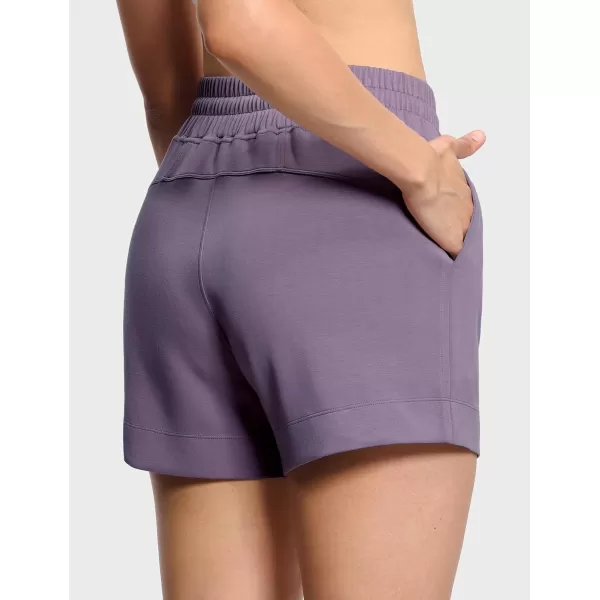THE GYM PEOPLE Womens Drawstring Sweat Shorts High Waisted Summer Workout Lounge Shorts with PocketsGrey Purple