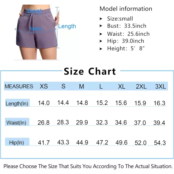 THE GYM PEOPLE Womens Drawstring Sweat Shorts High Waisted Summer Workout Lounge Shorts with PocketsGrey Purple
