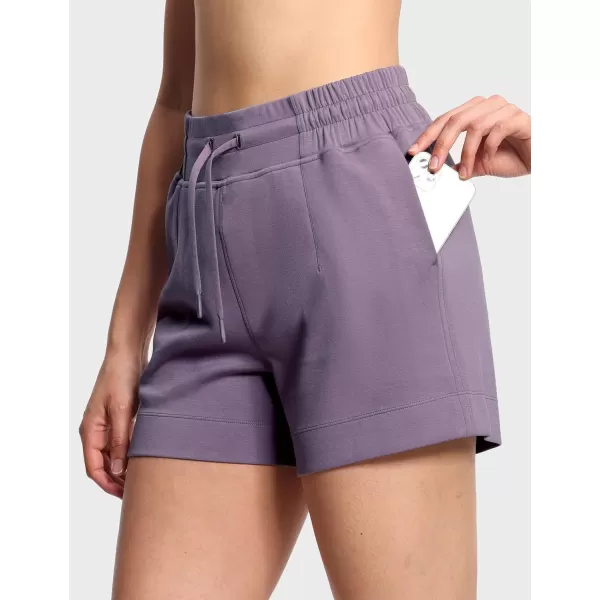 THE GYM PEOPLE Womens Drawstring Sweat Shorts High Waisted Summer Workout Lounge Shorts with PocketsGrey Purple
