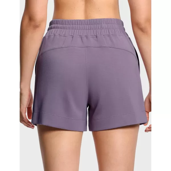 THE GYM PEOPLE Womens Drawstring Sweat Shorts High Waisted Summer Workout Lounge Shorts with PocketsGrey Purple