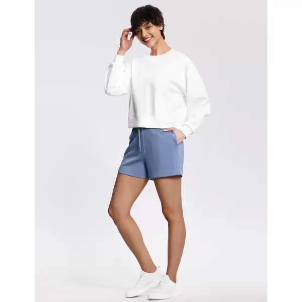 THE GYM PEOPLE Womens Drawstring Sweat Shorts High Waisted Summer Workout Lounge Shorts with PocketsInk Blue