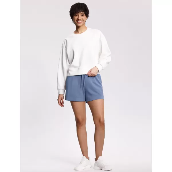 THE GYM PEOPLE Womens Drawstring Sweat Shorts High Waisted Summer Workout Lounge Shorts with PocketsInk Blue