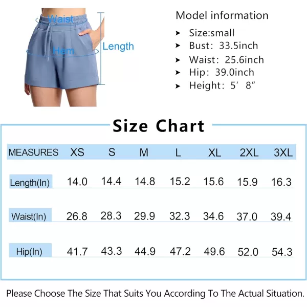 THE GYM PEOPLE Womens Drawstring Sweat Shorts High Waisted Summer Workout Lounge Shorts with PocketsInk Blue