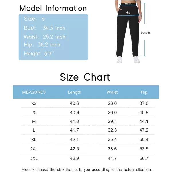THE GYM PEOPLE Womens Fleece Sweatpants Warm Workout Joggers Pants with PocketsBlack