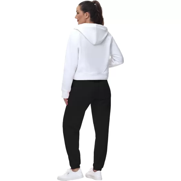 THE GYM PEOPLE Womens Fleece Sweatpants Warm Workout Joggers Pants with PocketsBlack