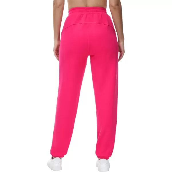 THE GYM PEOPLE Womens Fleece Sweatpants Warm Workout Joggers Pants with PocketsBright Pink
