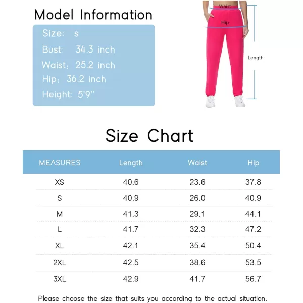 THE GYM PEOPLE Womens Fleece Sweatpants Warm Workout Joggers Pants with PocketsBright Pink