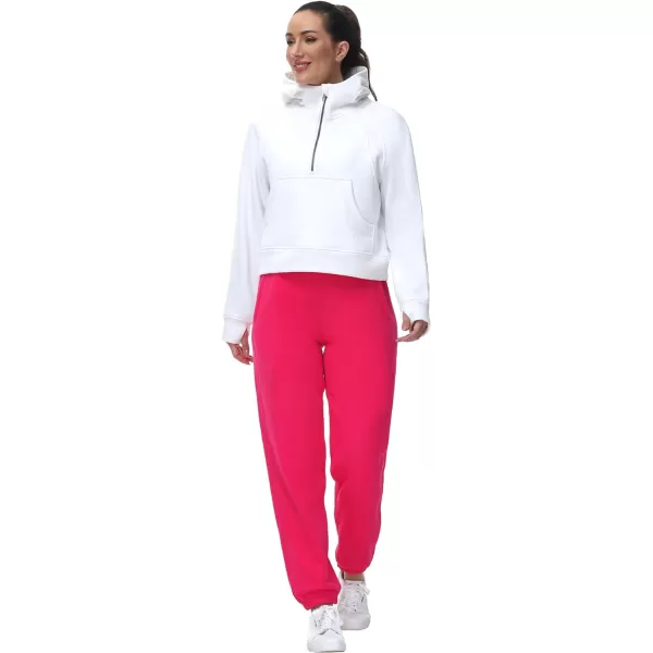 THE GYM PEOPLE Womens Fleece Sweatpants Warm Workout Joggers Pants with PocketsBright Pink