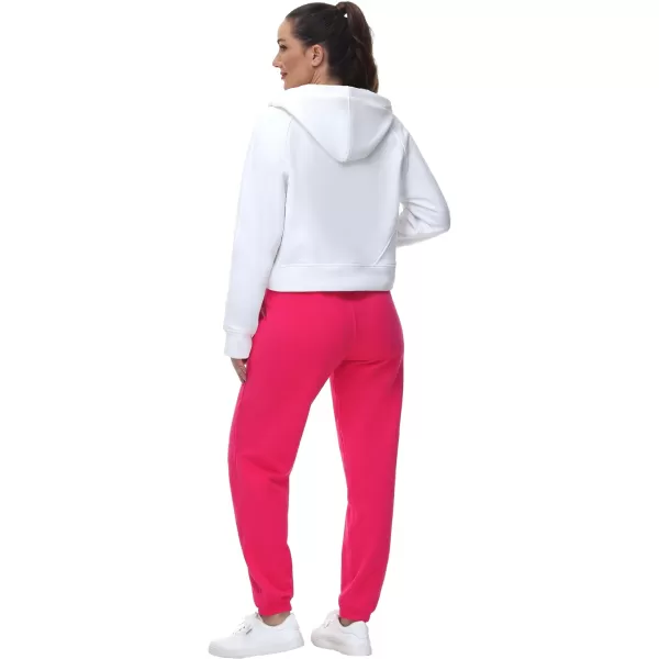THE GYM PEOPLE Womens Fleece Sweatpants Warm Workout Joggers Pants with PocketsBright Pink