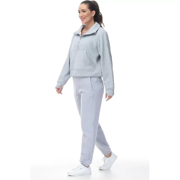 THE GYM PEOPLE Womens Fleece Sweatpants Warm Workout Joggers Pants with PocketsGrey