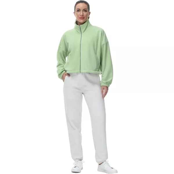 THE GYM PEOPLE Womens Fleece Sweatpants Warm Workout Joggers Pants with PocketsHeather White