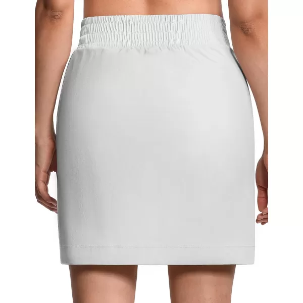 THE GYM PEOPLE Womens Golf Skorts Modest Knee Length Athletic Tennis Skirts Builtin Shorts with 4 PocketsBright Grey