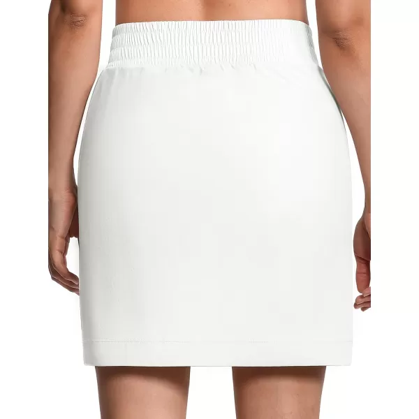 THE GYM PEOPLE Womens Golf Skorts Modest Knee Length Athletic Tennis Skirts Builtin Shorts with 4 PocketsWhite