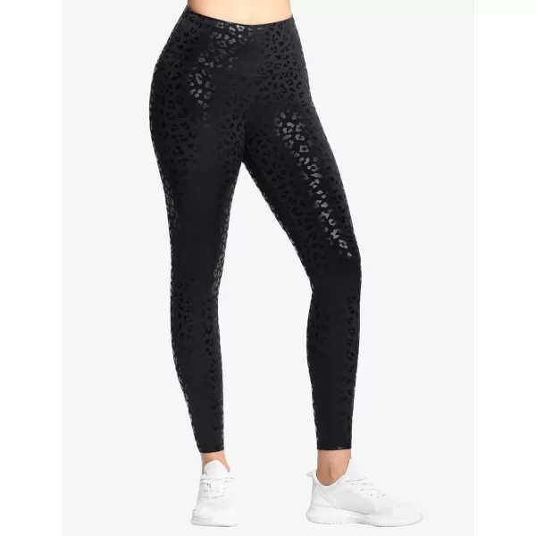 THE GYM PEOPLE Womens High Waist Workout Legging Soft Tummy Control Squat Proof Yoga Running PantsBlack Leopard