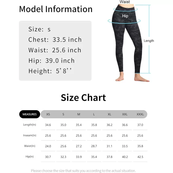 THE GYM PEOPLE Womens High Waist Workout Legging Soft Tummy Control Squat Proof Yoga Running PantsBlackgrey Camo