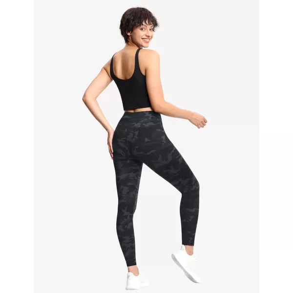 THE GYM PEOPLE Womens High Waist Workout Legging Soft Tummy Control Squat Proof Yoga Running PantsBlackgrey Camo