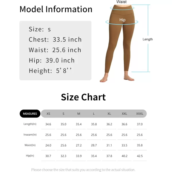 THE GYM PEOPLE Womens High Waist Workout Legging Soft Tummy Control Squat Proof Yoga Running PantsBrown