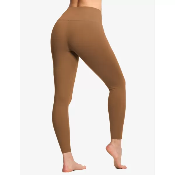 THE GYM PEOPLE Womens High Waist Workout Legging Soft Tummy Control Squat Proof Yoga Running PantsBrown