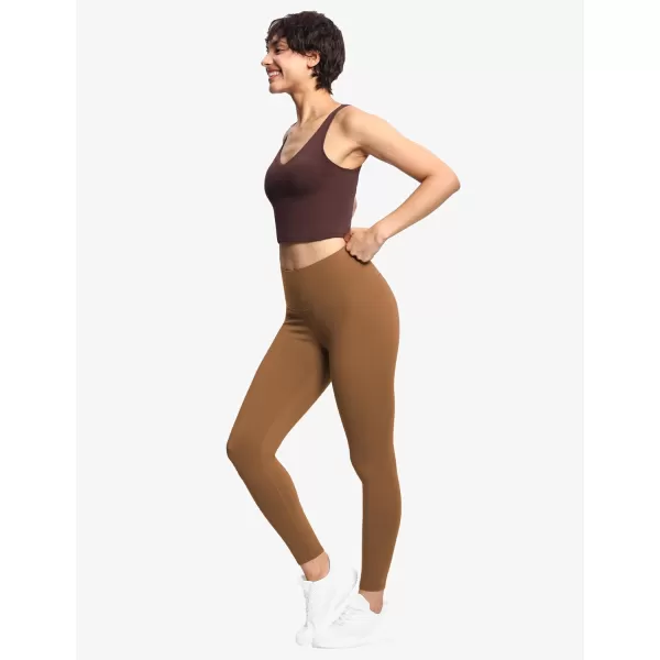 THE GYM PEOPLE Womens High Waist Workout Legging Soft Tummy Control Squat Proof Yoga Running PantsBrown