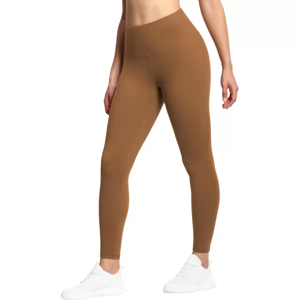 THE GYM PEOPLE Womens High Waist Workout Legging Soft Tummy Control Squat Proof Yoga Running PantsBrown