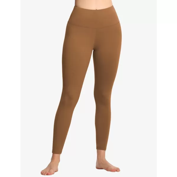 THE GYM PEOPLE Womens High Waist Workout Legging Soft Tummy Control Squat Proof Yoga Running PantsBrown