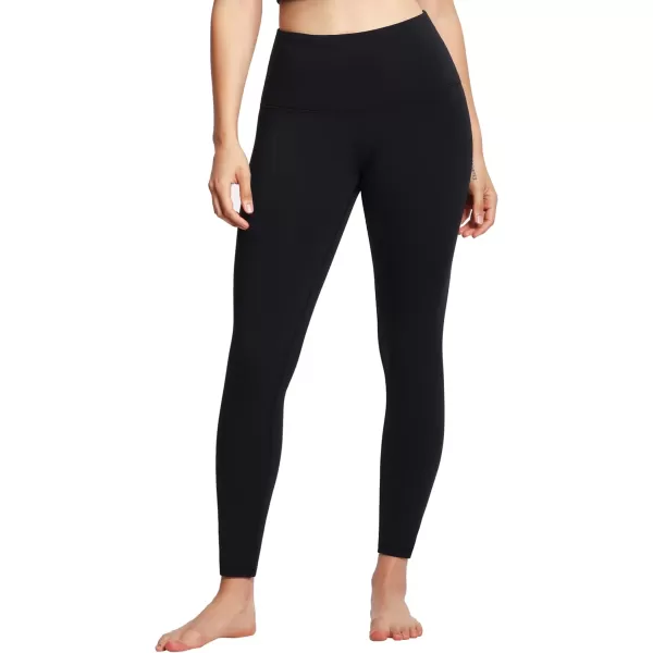 THE GYM PEOPLE Womens High Waist Workout Legging Soft Tummy Control Squat Proof Yoga Running PantsFleece Lined Black