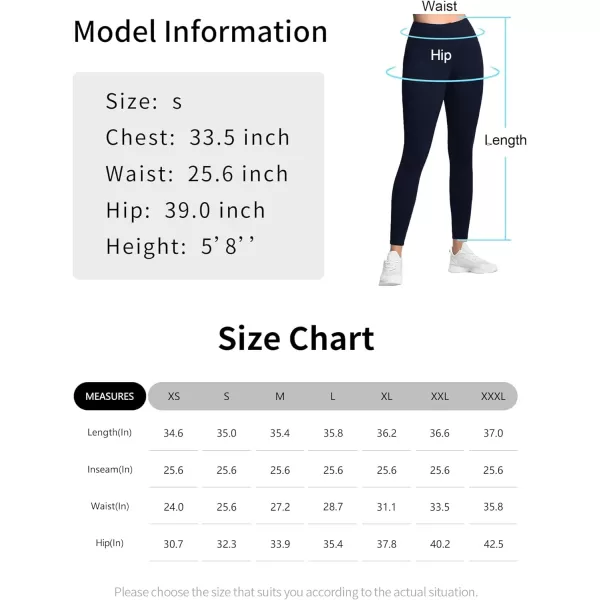THE GYM PEOPLE Womens High Waist Workout Legging Soft Tummy Control Squat Proof Yoga Running PantsNavy Blue