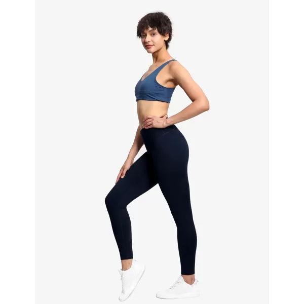 THE GYM PEOPLE Womens High Waist Workout Legging Soft Tummy Control Squat Proof Yoga Running PantsNavy Blue
