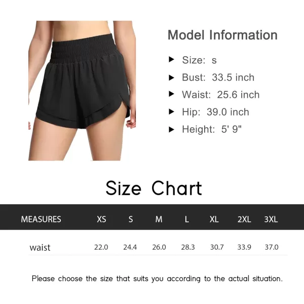 THE GYM PEOPLE Womens High Waisted Worktout Shorts Quick Dry Running Athletic Shorts with Mesh Liner Zipper PocketBlack