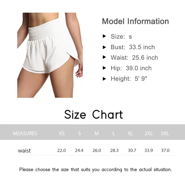 THE GYM PEOPLE Womens High Waisted Worktout Shorts Quick Dry Running Athletic Shorts with Mesh Liner Zipper PocketWhite