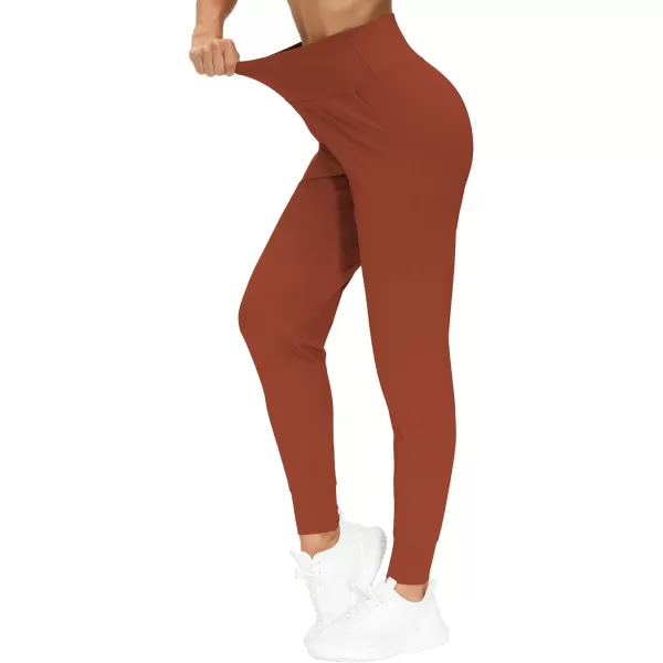 THE GYM PEOPLE Womens Joggers Pants Lightweight Athletic Leggings Tapered Lounge Pants for Workout Yoga RunningBrick Red