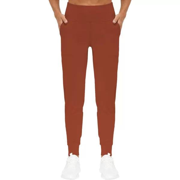 THE GYM PEOPLE Womens Joggers Pants Lightweight Athletic Leggings Tapered Lounge Pants for Workout Yoga RunningBrick Red