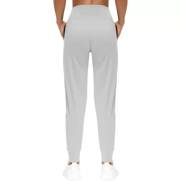 THE GYM PEOPLE Womens Joggers Pants Lightweight Athletic Leggings Tapered Lounge Pants for Workout Yoga RunningBright Grey