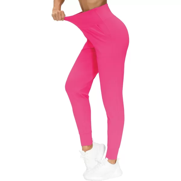 THE GYM PEOPLE Womens Joggers Pants Lightweight Athletic Leggings Tapered Lounge Pants for Workout Yoga RunningBright Pink