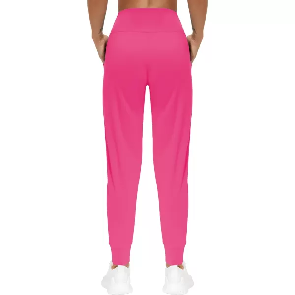 THE GYM PEOPLE Womens Joggers Pants Lightweight Athletic Leggings Tapered Lounge Pants for Workout Yoga RunningBright Pink