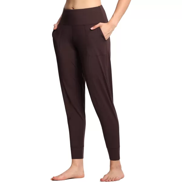 THE GYM PEOPLE Womens Joggers Pants Lightweight Athletic Leggings Tapered Lounge Pants for Workout Yoga RunningBrown