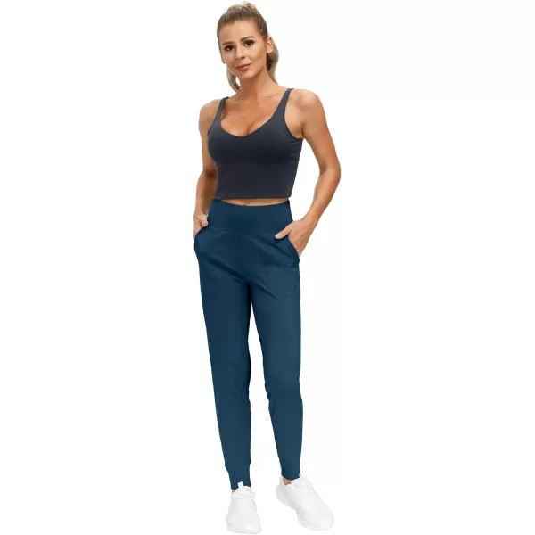 THE GYM PEOPLE Womens Joggers Pants Lightweight Athletic Leggings Tapered Lounge Pants for Workout Yoga RunningDark Blue Green
