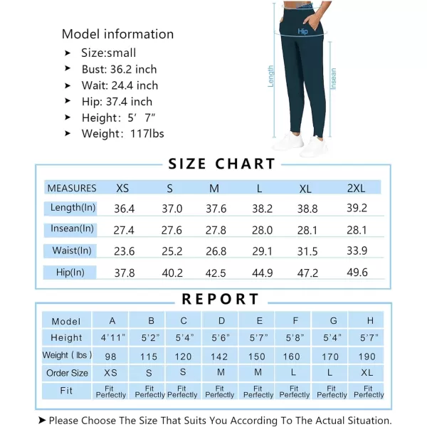 THE GYM PEOPLE Womens Joggers Pants Lightweight Athletic Leggings Tapered Lounge Pants for Workout Yoga RunningDark Blue Green