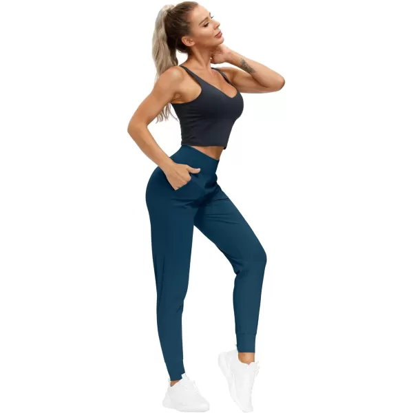 THE GYM PEOPLE Womens Joggers Pants Lightweight Athletic Leggings Tapered Lounge Pants for Workout Yoga RunningDark Blue Green