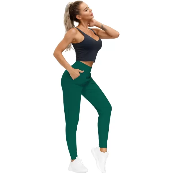 THE GYM PEOPLE Womens Joggers Pants Lightweight Athletic Leggings Tapered Lounge Pants for Workout Yoga RunningDark Green