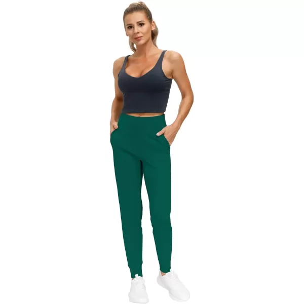 THE GYM PEOPLE Womens Joggers Pants Lightweight Athletic Leggings Tapered Lounge Pants for Workout Yoga RunningDark Green