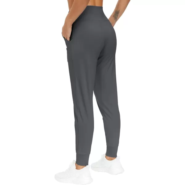 THE GYM PEOPLE Womens Joggers Pants Lightweight Athletic Leggings Tapered Lounge Pants for Workout Yoga RunningDark Grey
